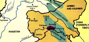 カシミール地方の地図