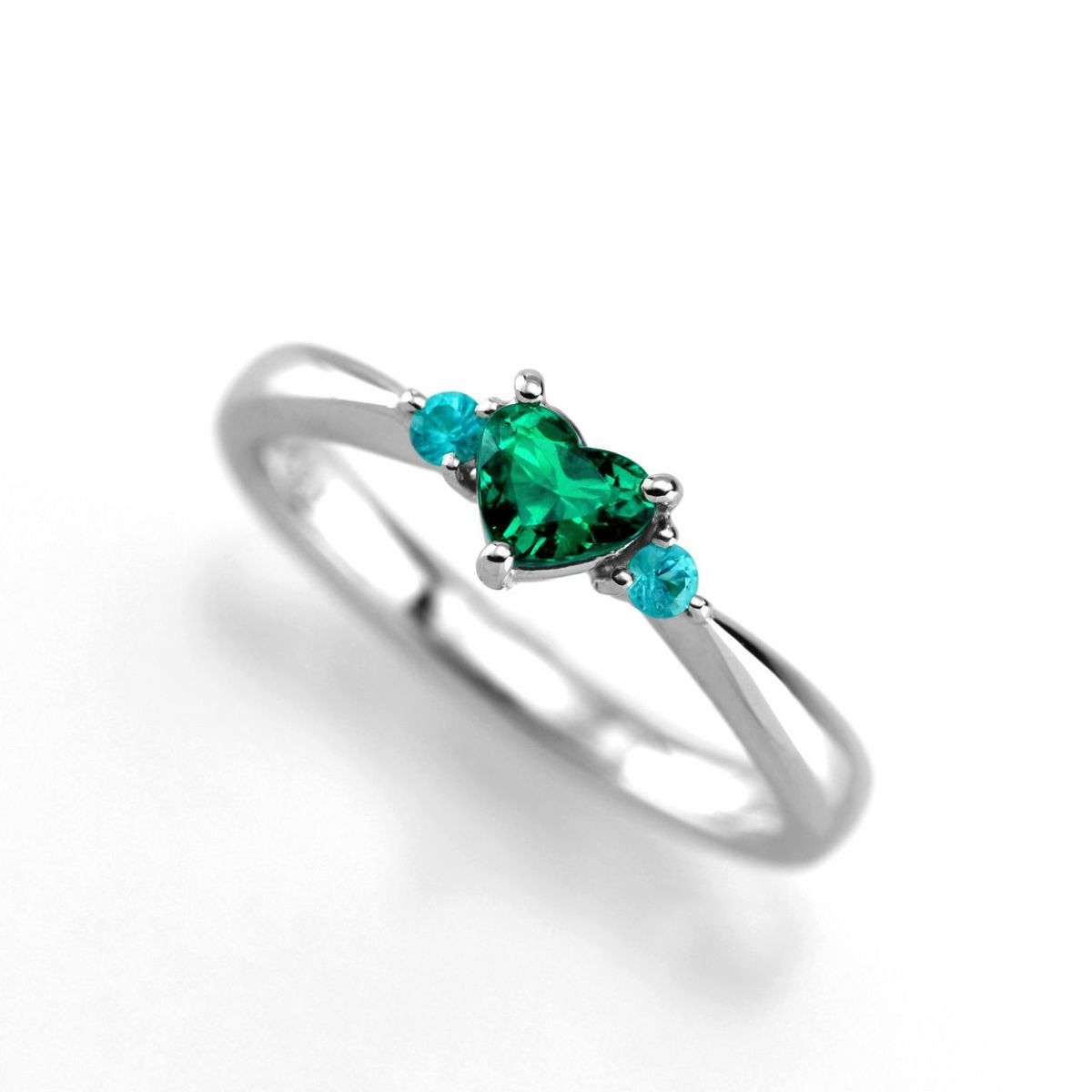 コロンビア産無処理エメラルド(ノンオイル)0.26ctプラチナリングパライバトルマリン0.06ct付(GRS宝石鑑別書付)
