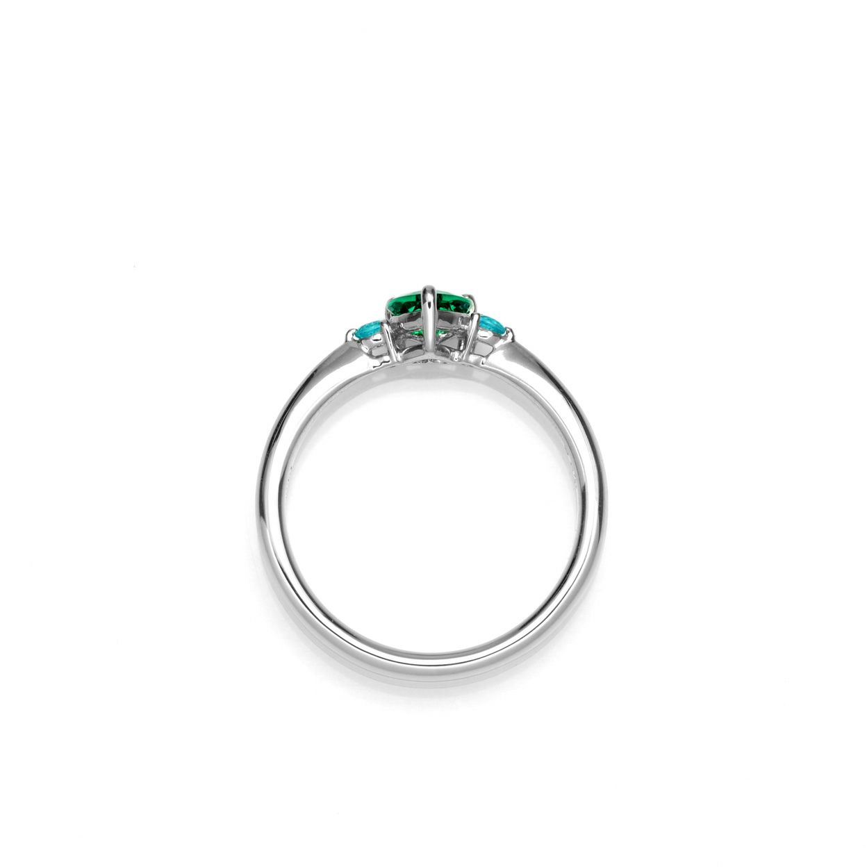 コロンビア産無処理エメラルド(ノンオイル)0.26ctプラチナリングパライバトルマリン0.06ct付(GRS宝石鑑別書付)