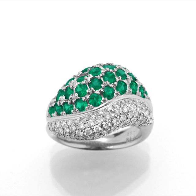 コロンビア産エメラルド1.72ctプラチナリングダイヤ0.88ct付(中央宝石研究所宝石鑑別書付)