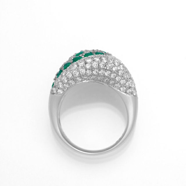 コロンビア産エメラルド1.72ctプラチナリングダイヤ0.88ct付(中央宝石研究所宝石鑑別書付)