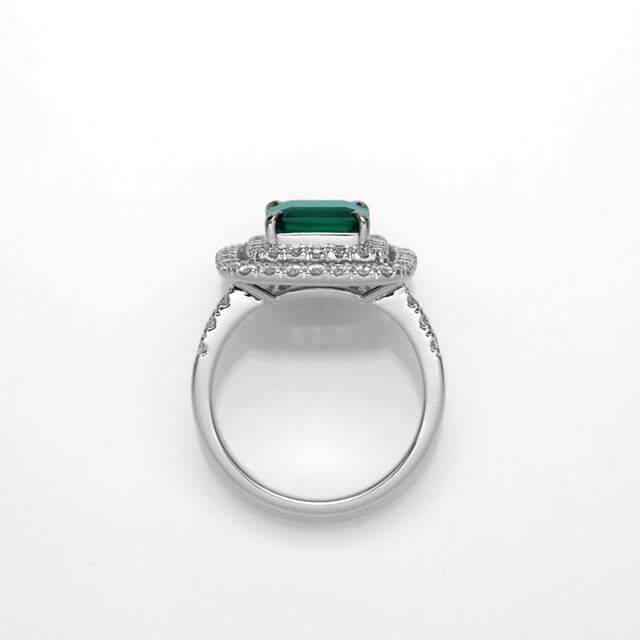コロンビア産エメラルド2.541ctプラチナリングダイヤ0.70ct付(中央宝石研究所鑑別書付)