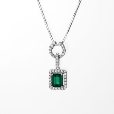 エメラルド0.96ct プラチナ850 FD:0.5ct コロンビア産エメラルド0.773ct プラチナネックレスダイヤ0.23