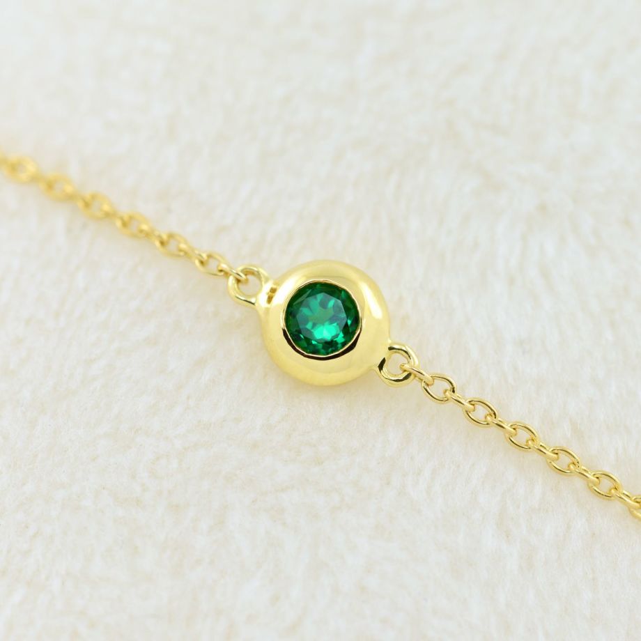 エメラルドK18ゴールドブレスレット -緑の女神-