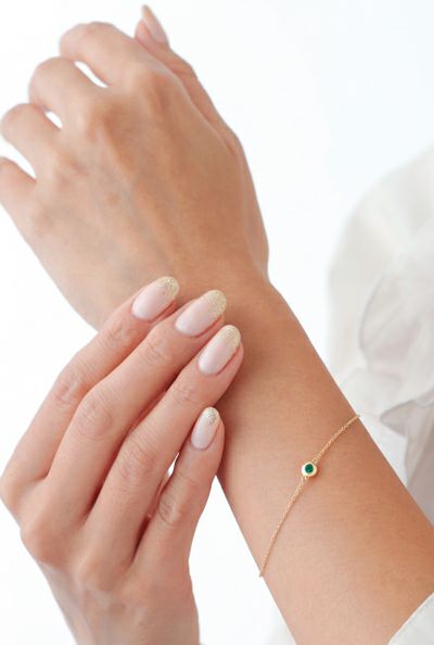 エメラルドK18ゴールドブレスレット -緑の女神-