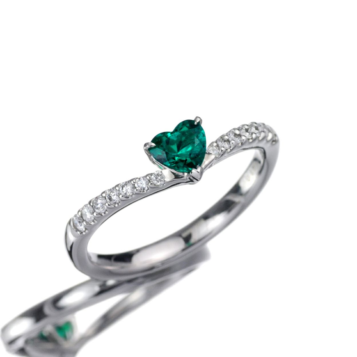 コロンビア産無処理エメラルド(ノンオイル)0.33ctプラチナリングダイヤ0.17ct付(GRS宝石鑑別書付)