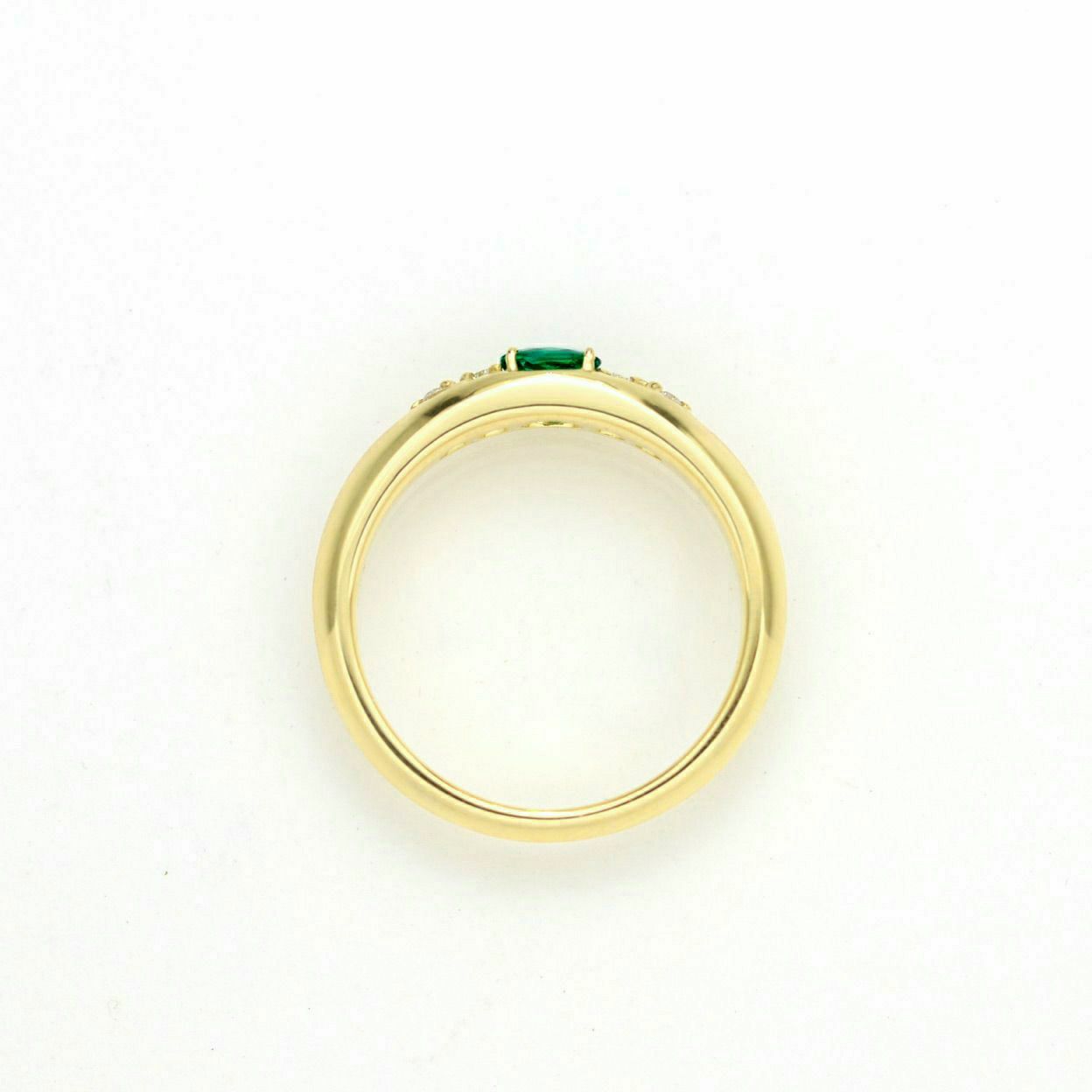 コロンビア産無処理エメラルド(ノンオイル)0.15ctK18ゴールドリングダイヤ0.04ct付(GRS宝石鑑別書付)