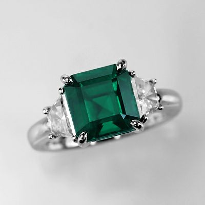 コロンビア産無処理エメラルド(ノンオイル)3.18ctプラチナリングダイヤ0.78ct付(GRS宝石鑑別書付)