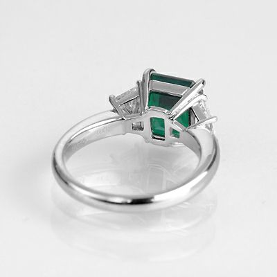 コロンビア産無処理エメラルド(ノンオイル)3.18ctプラチナリングダイヤ0.78ct付(GRS宝石鑑別書付)