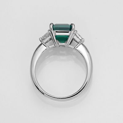 コロンビア産無処理エメラルド(ノンオイル)3.18ctプラチナリングダイヤ0.78ct付(GRS宝石鑑別書付)