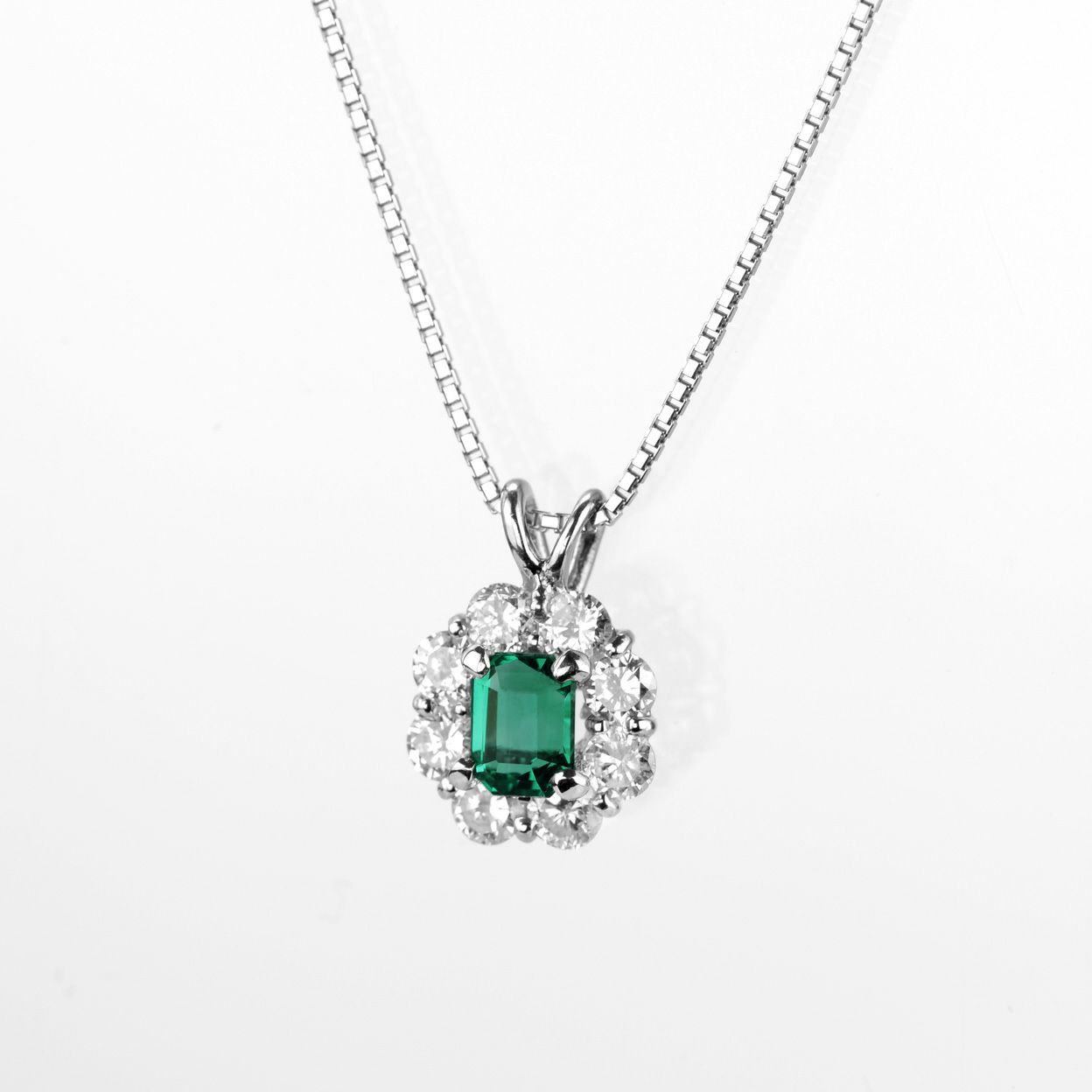 コロンビア産無処理エメラルド(ノンオイル)0.63ctプラチナネックレスダイヤ0.90ct付(GIA宝石鑑別書付)