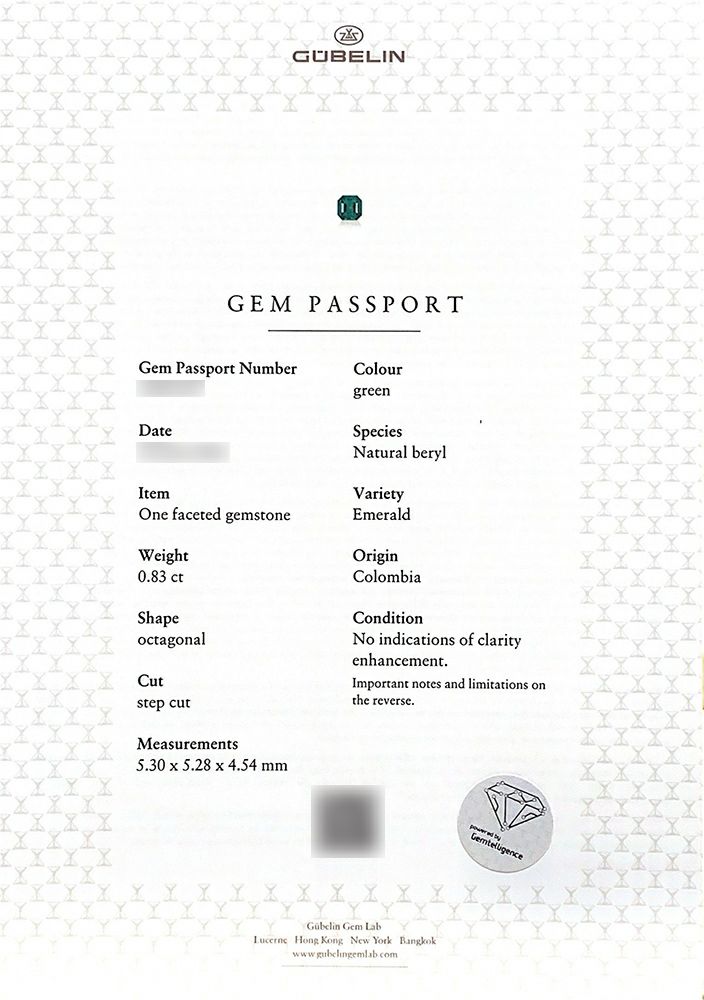 GUBELIN宝石鑑別書