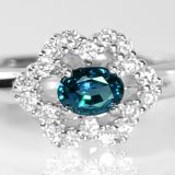 ブラジル産アレキサンドライト0.27ctK18ホワイトゴールドリングダイヤ