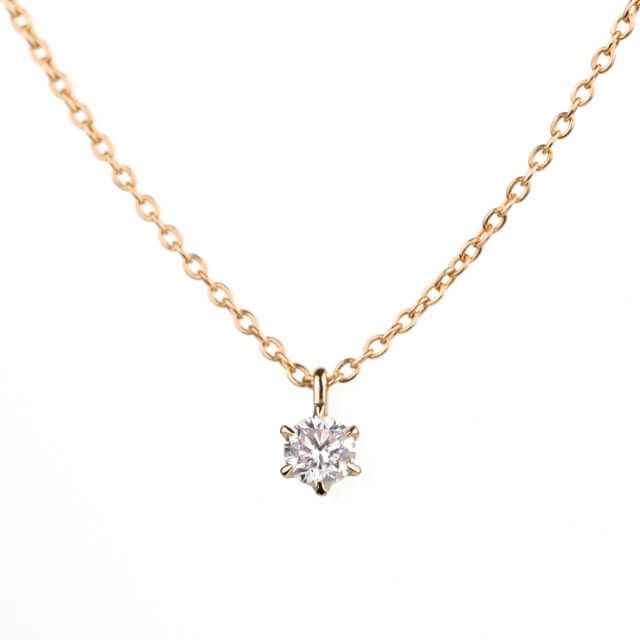 ピンクダイヤモンド0.158ct LIGHT PINK K18PGネックレス(中央宝石研究所ダイヤモンドソーティング付)