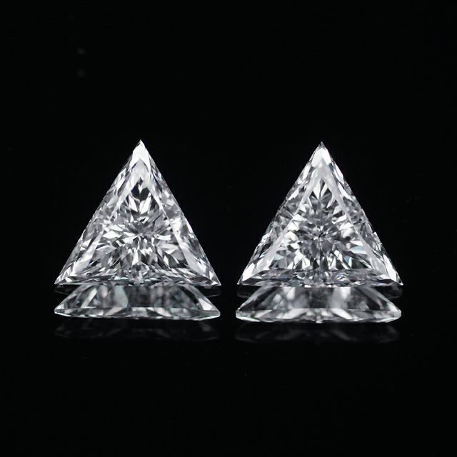 em2872 ダイヤモンドトリリアントカット0.355ct G SI-1 0.393ct G SI-1(中央宝石研究所ダイヤモンド鑑定ソーティング付)