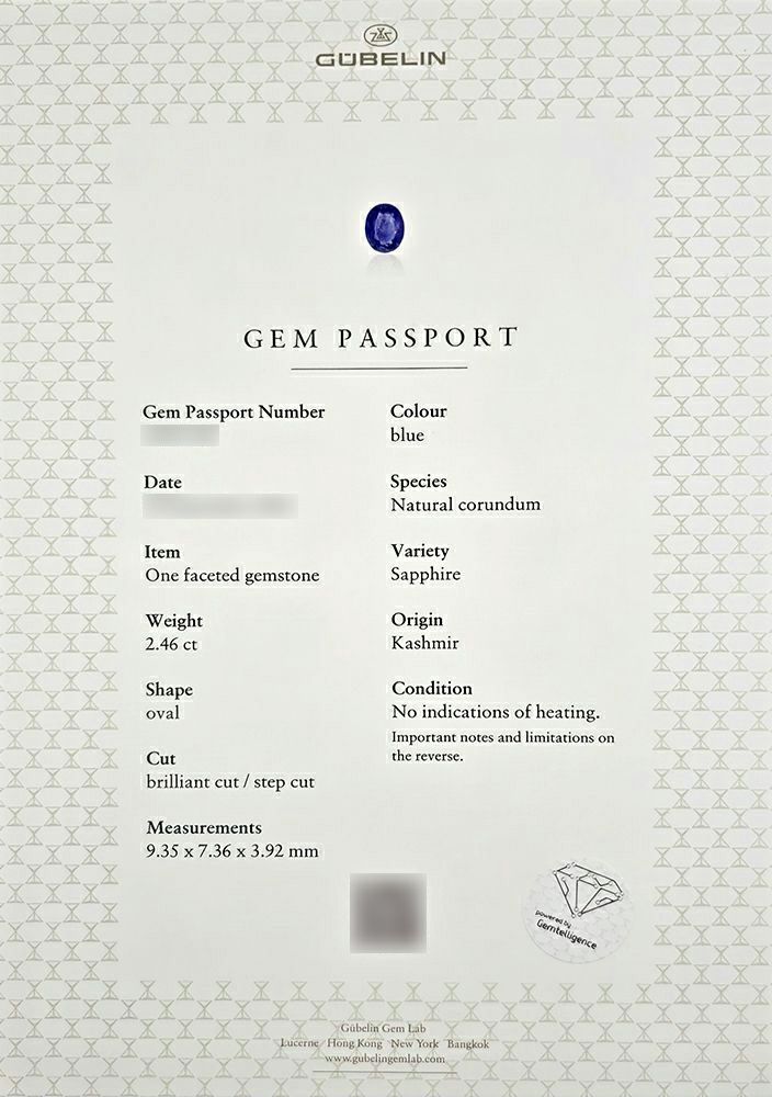 GEM RESEARCH SWISSLAB宝石鑑別書付