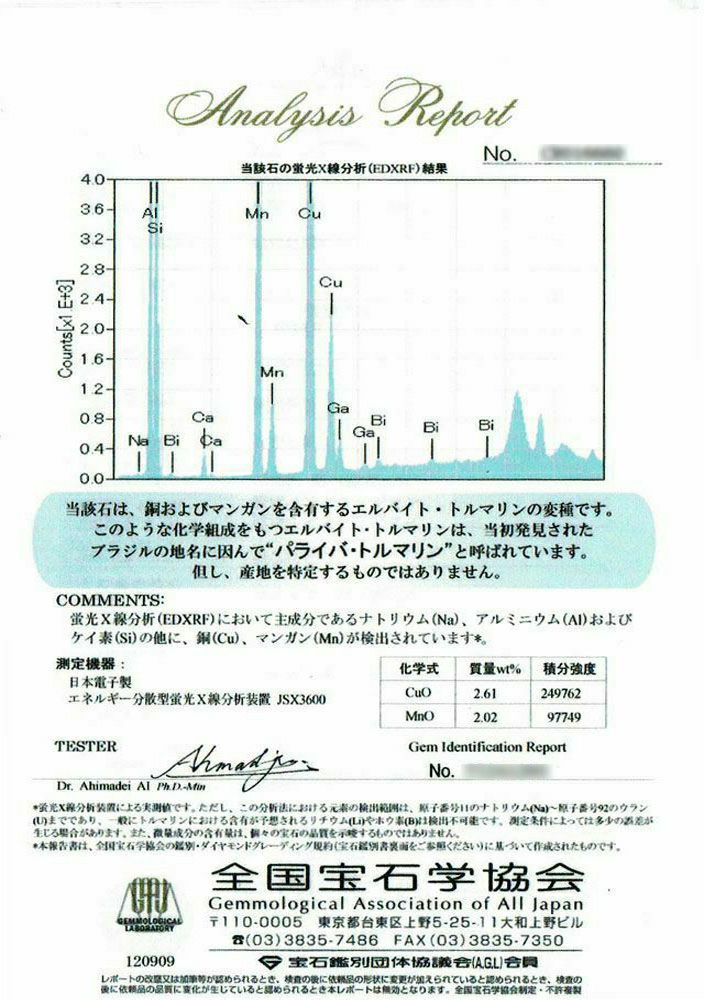  ブラジル産バターリャ鉱山パライバトルマリン0.21ct プラチナネックレス ダイヤ0.19ct付(全国宝石学協会パライバ分析レポート付宝石鑑別書付)
