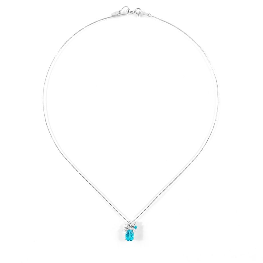 ブラジル産パライバトルマリン1.433ctプラチナネックレスダイヤ0.23ct(GIA宝石鑑別書付)