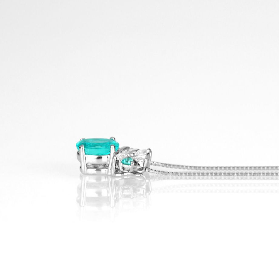 ブラジル産パライバトルマリン1.433ctプラチナネックレスダイヤ0.23ct(GIA宝石鑑別書付)
