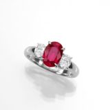 ルビー1.940ctプラチナリングダイヤ0.61ct付(中央宝石研究所鑑別書付