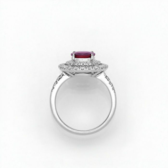 非加熱ピジョンブラッドルビー1.516ctプラチナリングダイヤ0.60ct付(GIA宝石鑑別書付)