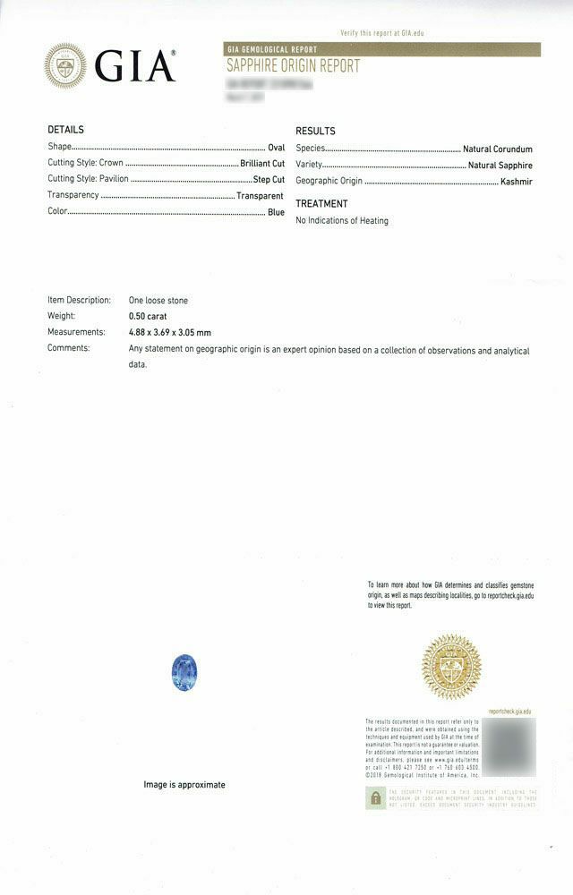 非加熱カシミールサファイア0.50ct(GIA宝石鑑別書付)
