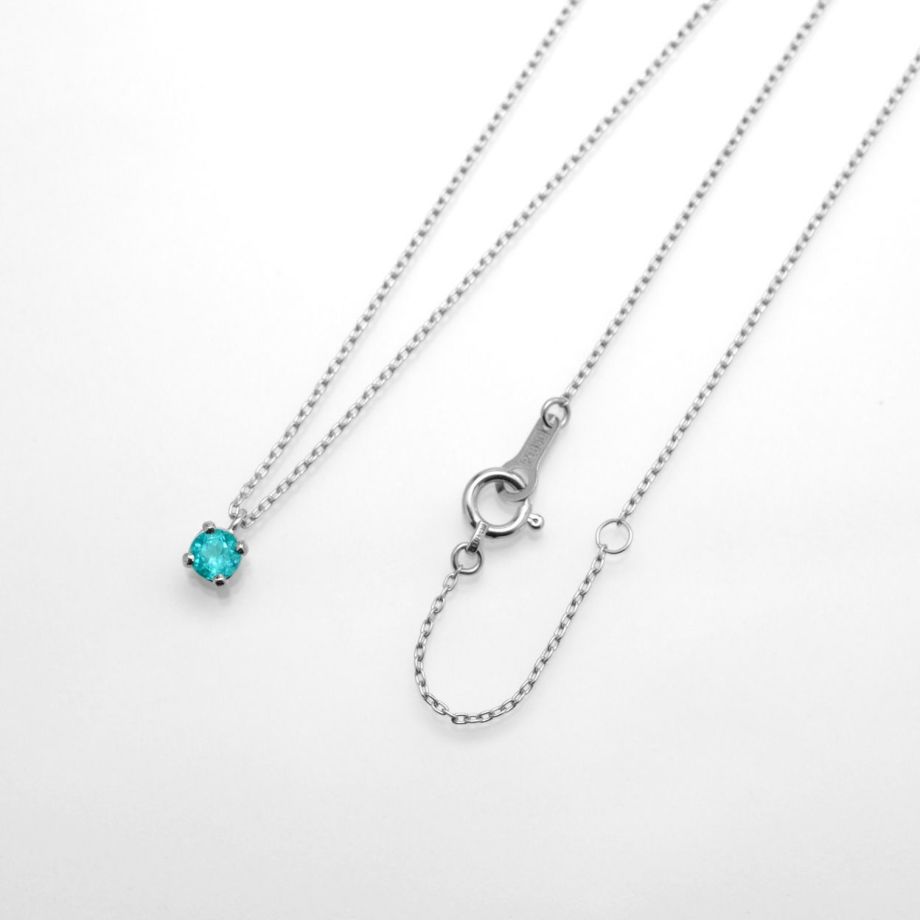 ブラジル産パライバトルマリン0.179ctプラチナネックレス(中央宝石研究所宝石鑑別書付)