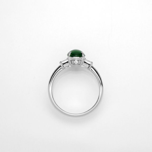 ひすい1.453ctプラチナリングダイヤ0.28ct付(中央宝石研究所宝石鑑別書付)