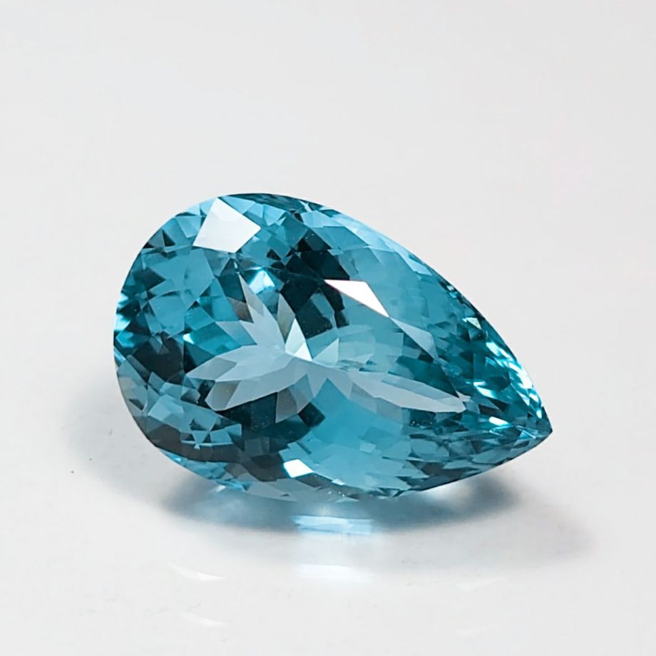 em2973 サンタマリアアフリカーナアクアマリンペアシェイプカット15.52ct(GIA USA 宝石鑑別書付)