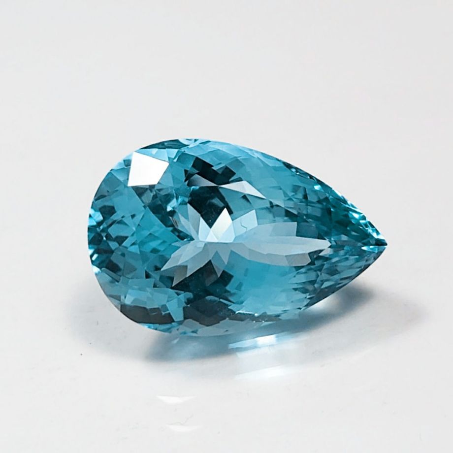 em2973 サンタマリアアフリカーナアクアマリンペアシェイプカット15.52ct(GIA USA 宝石鑑別書付)