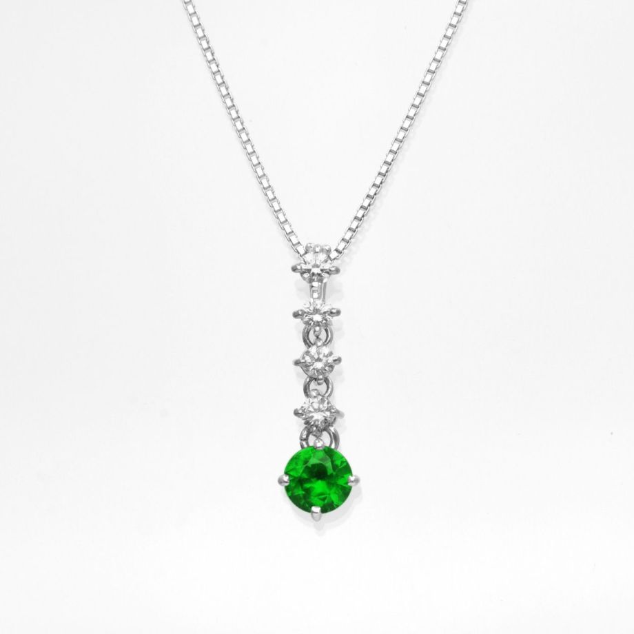 デマントイドガーネット0.38ct プラチナネックレスダイヤ0.14ct付(中央宝石研究所宝石鑑別書付) | ユアエメラルド