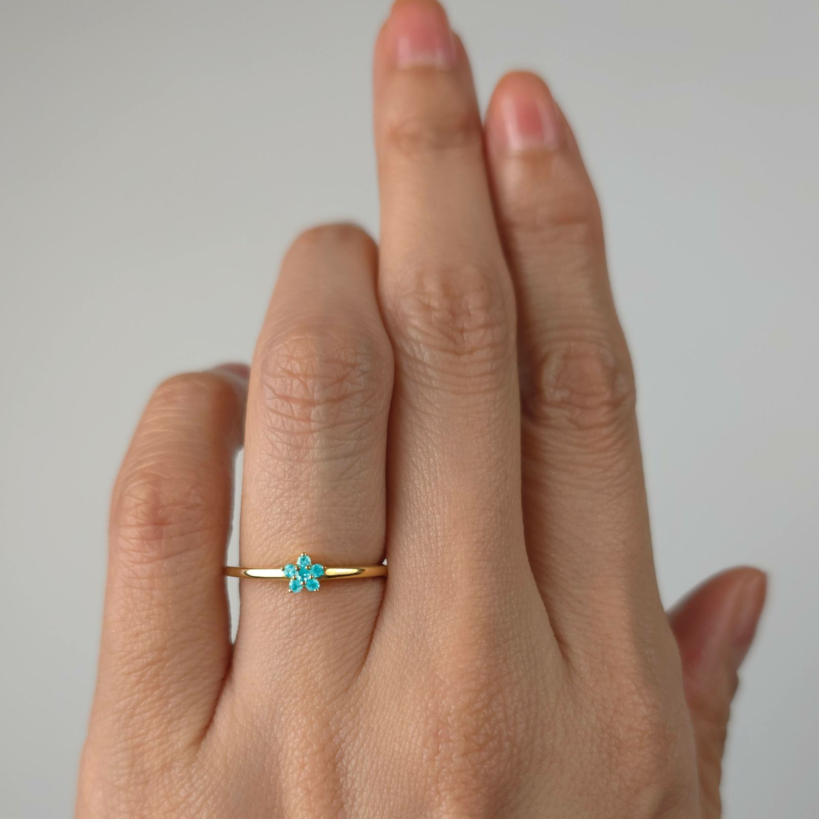 ブラジル産パライバトルマリンスターゴールドリング【Blue STAR】