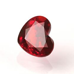 高品質ミャンマー産ピジョンブラッド非加熱ルビールース ハートカット 0.83ct (GRSミャンマー産非加熱ピジョンブラッドルビー鑑別書付)