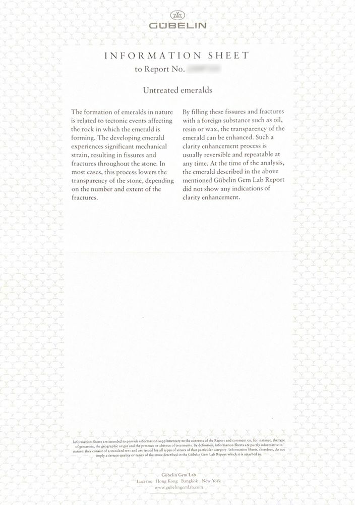 GUBELIN宝石鑑別書