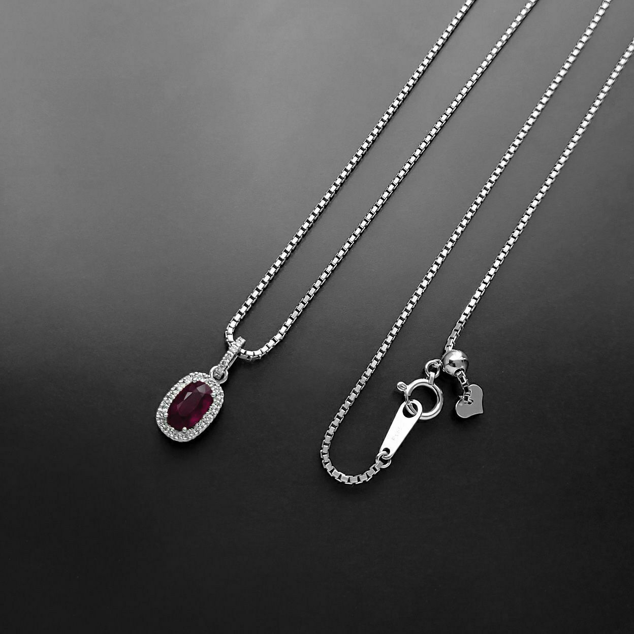 ミャンマー産非加熱ピジョンブラッドルビー1.04ctプラチナネックレスダイヤct付(GRS宝石鑑別書付)