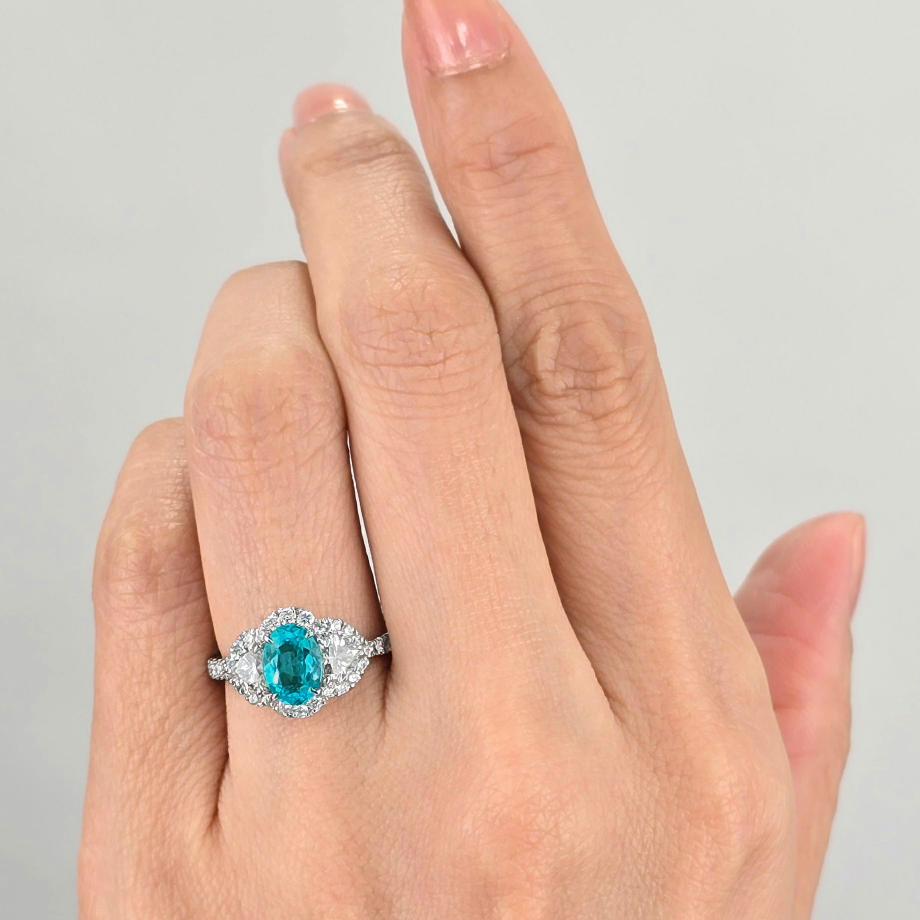 絶品パライバトルマリンリング0.16ctD0.04ct18WG11.5