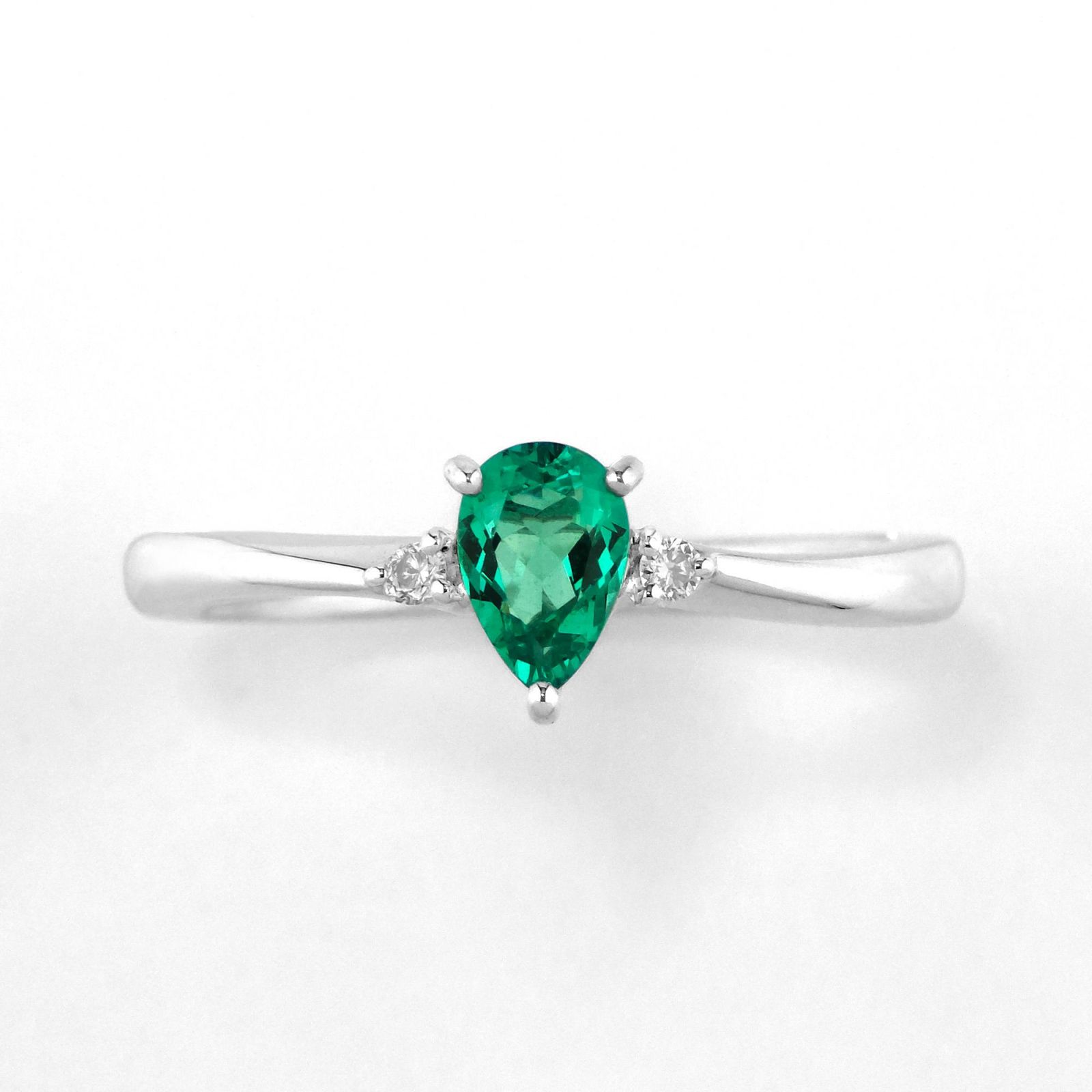 コロンビア産無処理エメラルド(ノンオイル)0.34ctプラチナリングダイヤ0.03ct付(GIA宝石鑑別書付)