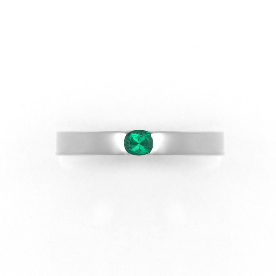 コロンビア産無処理エメラルド(ノンオイル)0.14ctプラチナリング(GIA宝石鑑別書付)