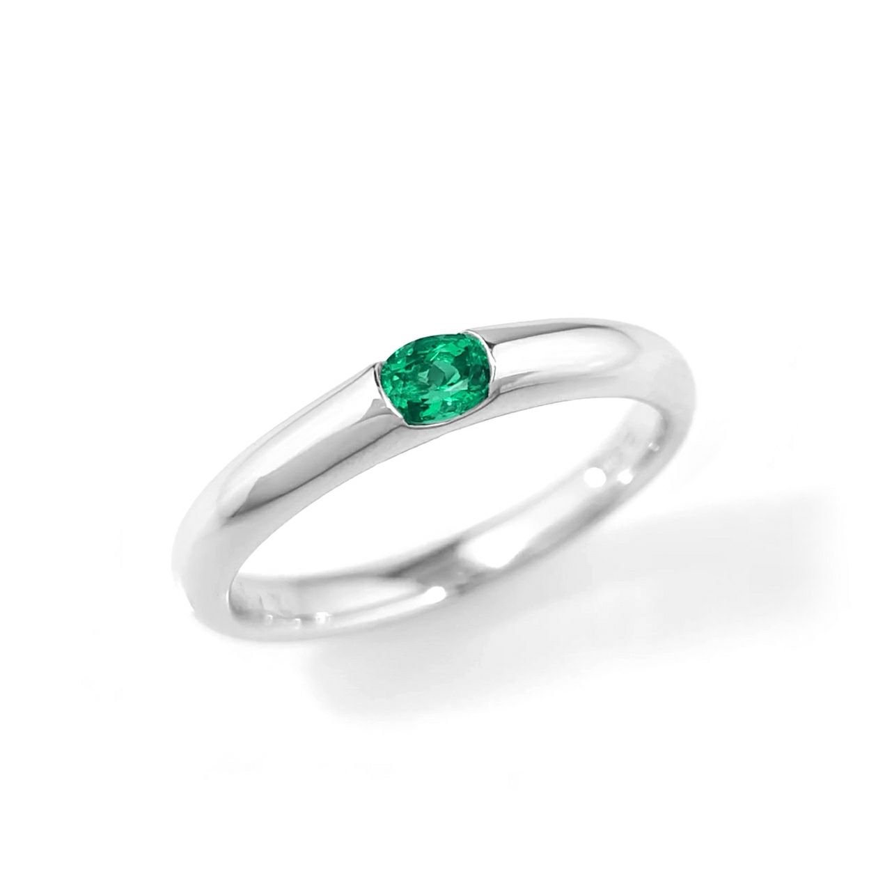 コロンビア産無処理エメラルド(ノンオイル)0.16ctプラチナリング(GIA宝石鑑別書付)