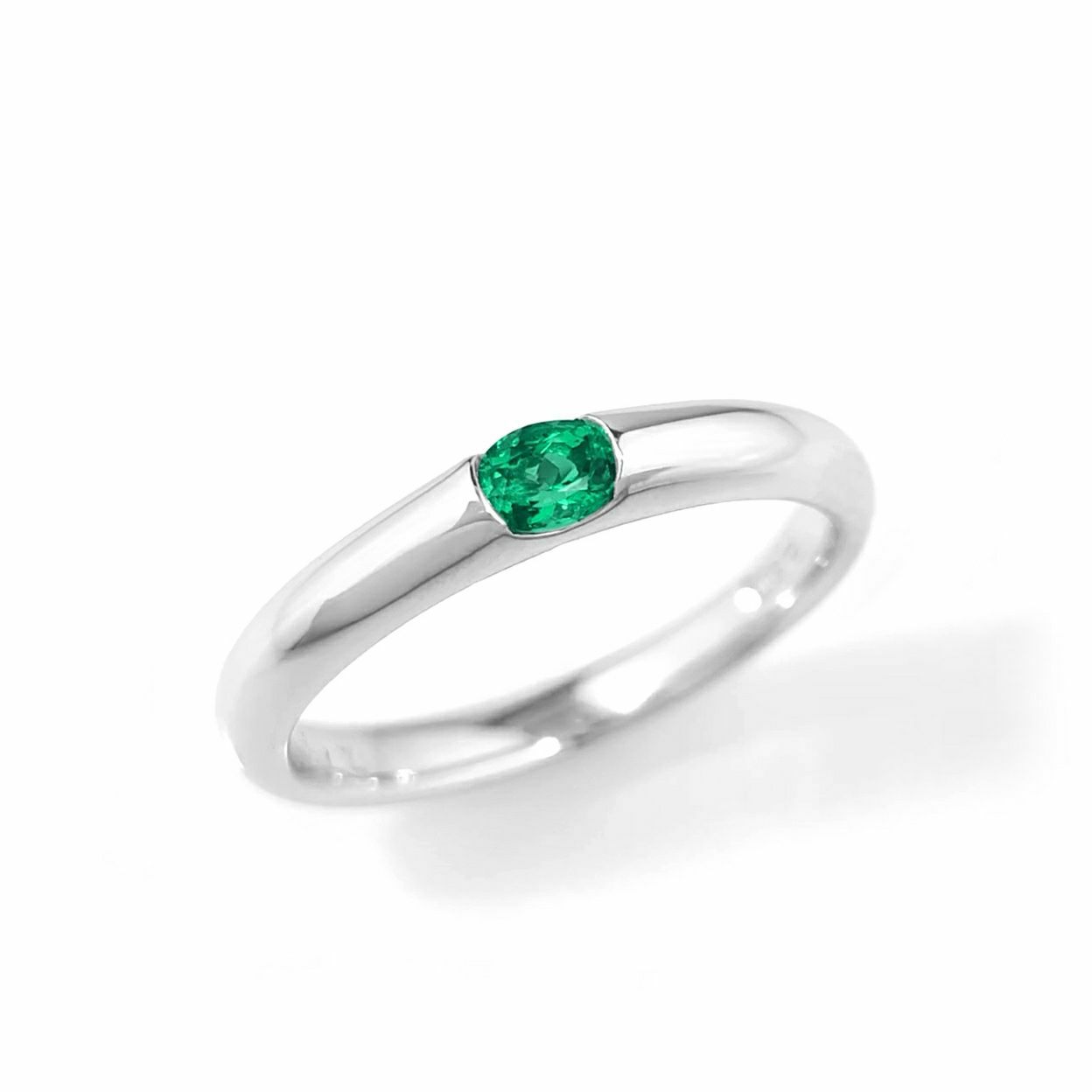 コロンビア産無処理エメラルド(ノンオイル)0.16ctプラチナリング(GIA宝石鑑別書付)