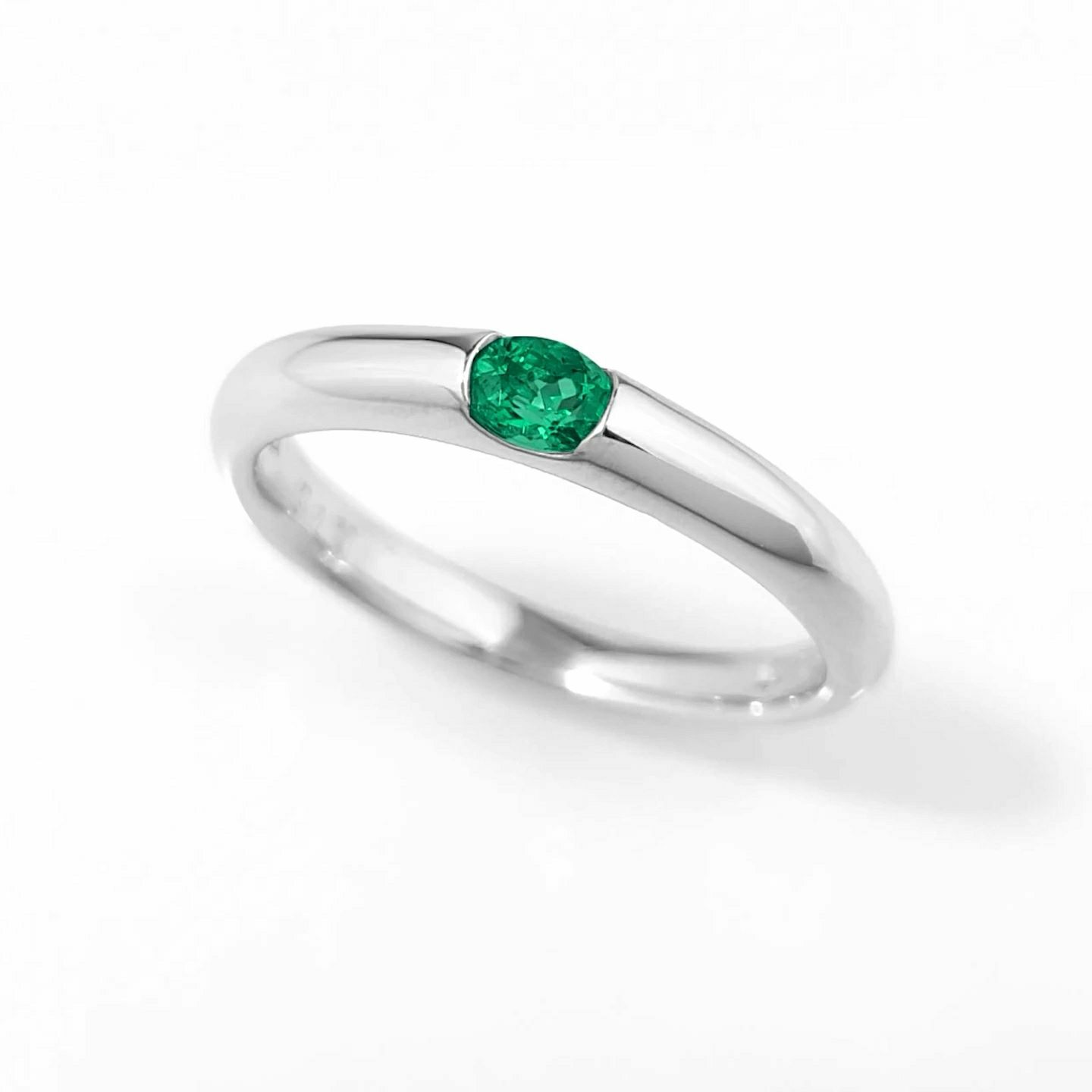 コロンビア産無処理エメラルド(ノンオイル)0.16ctプラチナリング(GIA宝石鑑別書付)