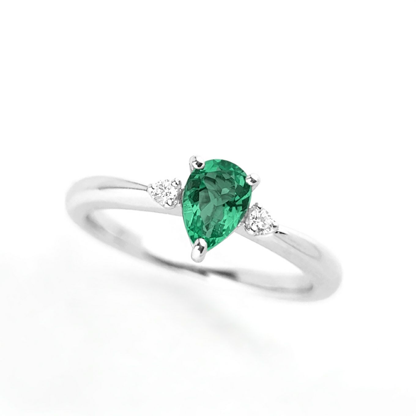 コロンビア産無処理エメラルド(ノンオイル)0.32ctプラチナリングダイヤ0.03ct付(GIA宝石鑑別書付)