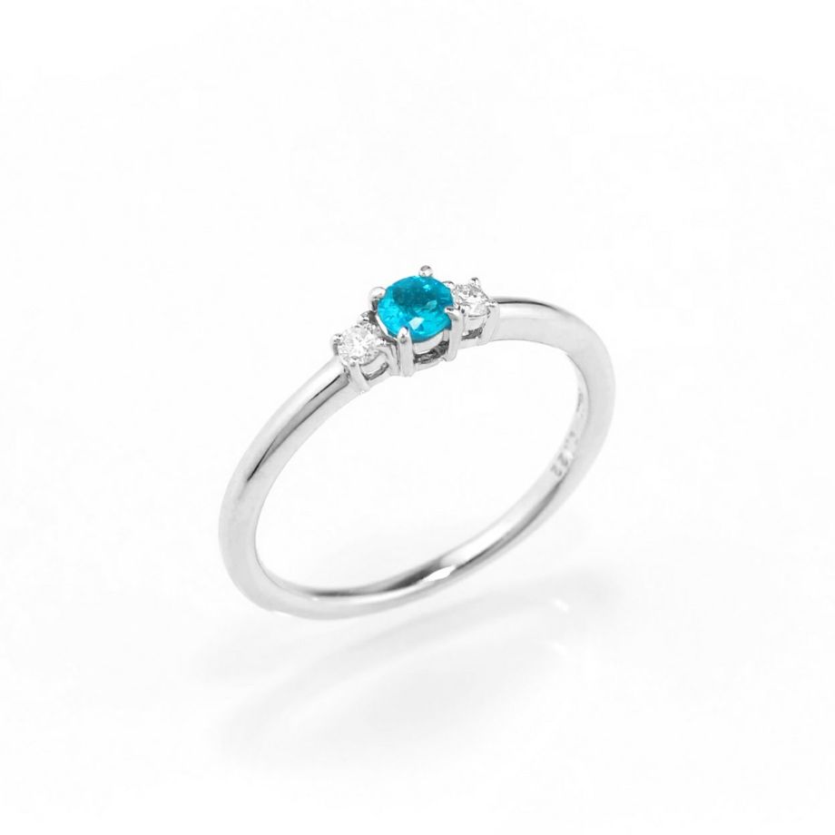 ブラジル産パライバトルマリン ダイヤモンドリング PA 0.089ct D