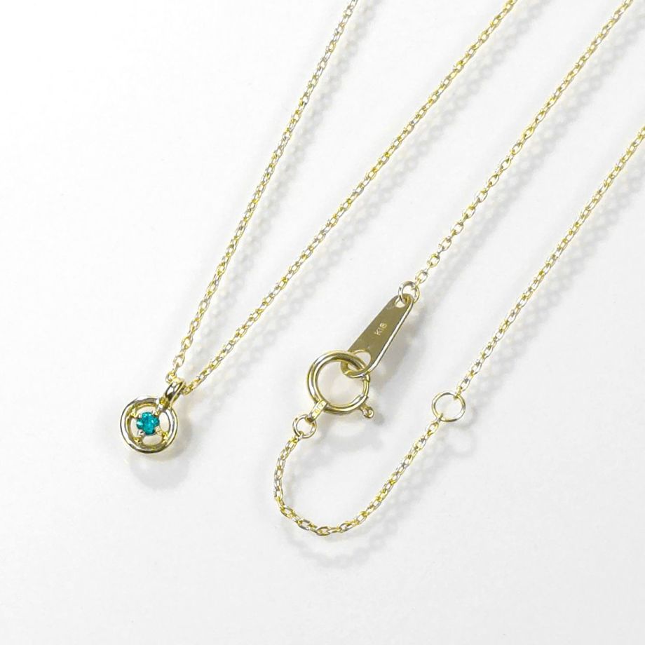 ブラジル産パライバトルマリンK18ゴールドネックレス