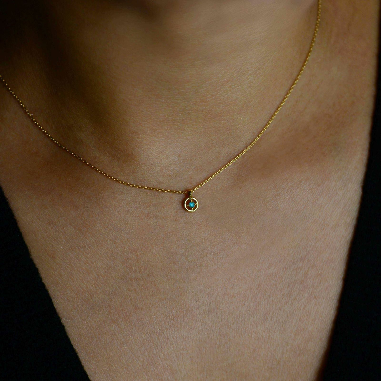 ブラジル産パライバトルマリンK18ゴールドネックレス