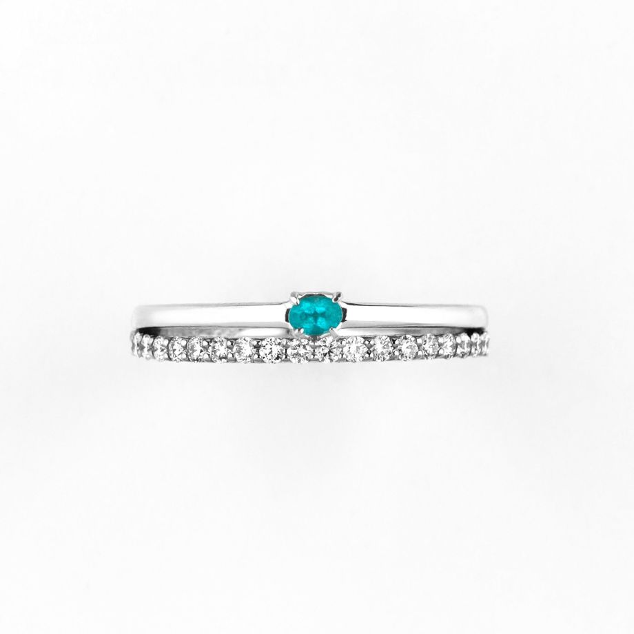 ブラジル産パライバトルマリン0.05ctプラチナリング0.20ct(中央宝石研究所宝石鑑別書付)