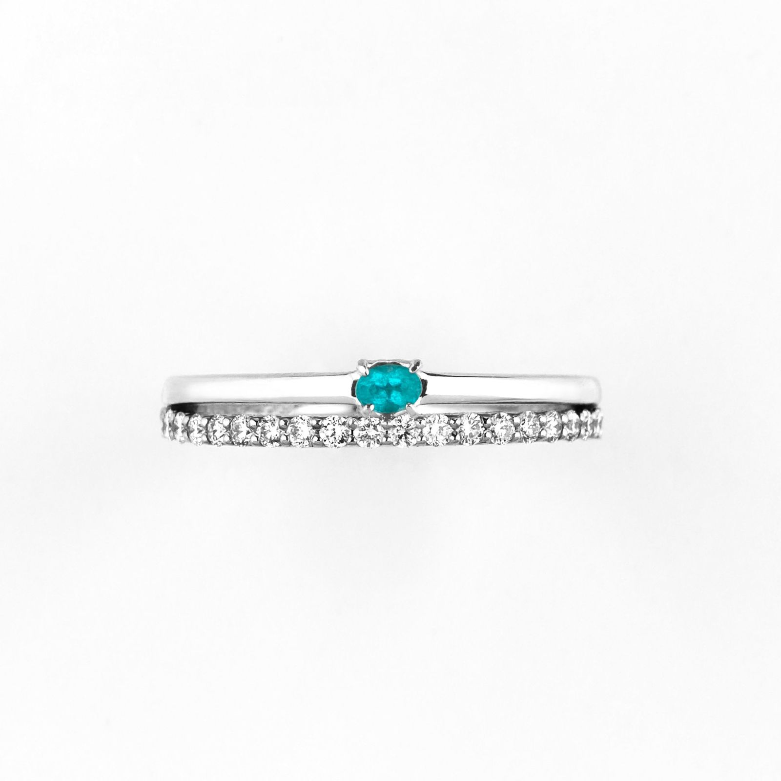 ブラジル産パライバトルマリン0.05ctプラチナリング0.20ct(中央宝石研究所宝石鑑別書付)