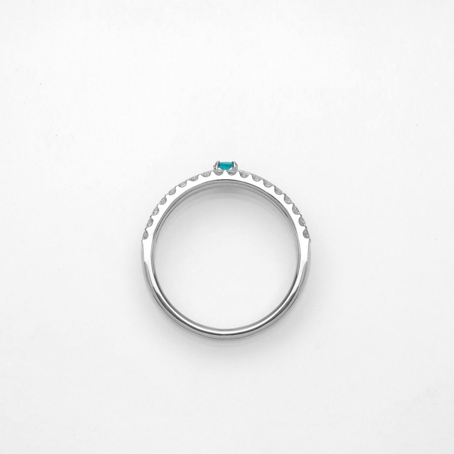 ブラジル産パライバトルマリン0.05ctプラチナリング0.20ct(中央宝石研究所宝石鑑別書付)