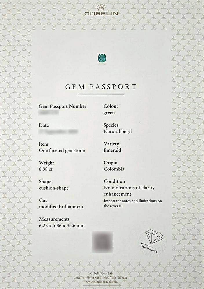 GUBELIN宝石鑑別書