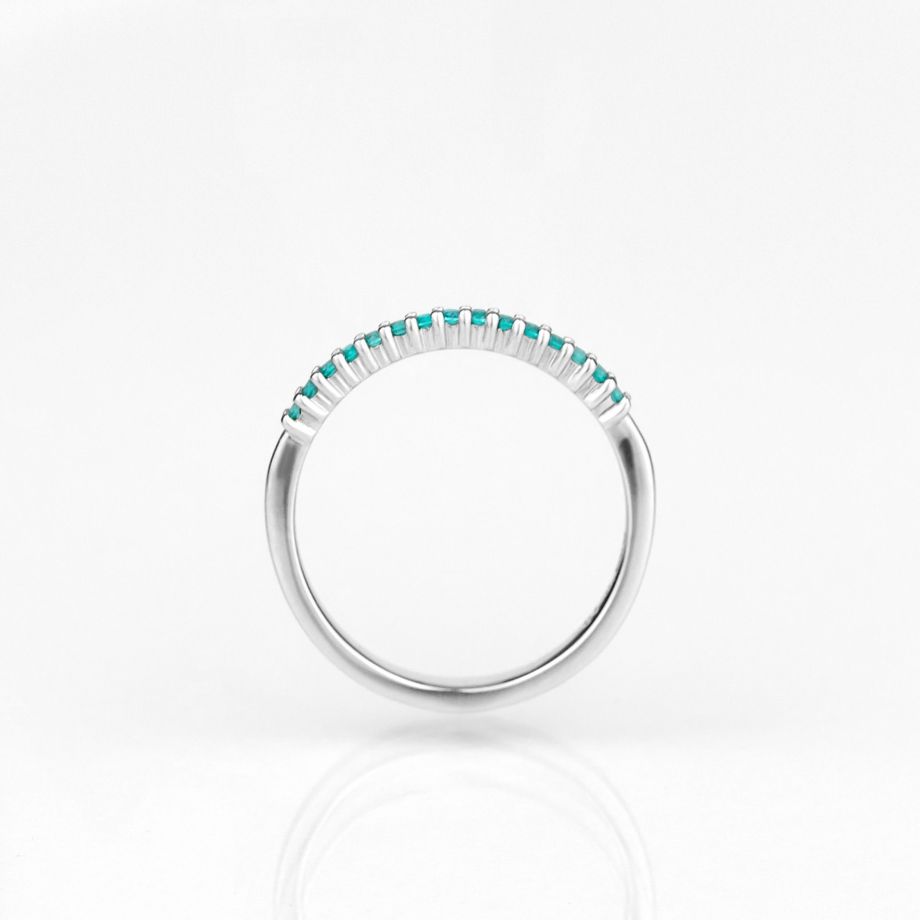 ブラジル産パライバトルマリンハーフエタニティプラチナリング